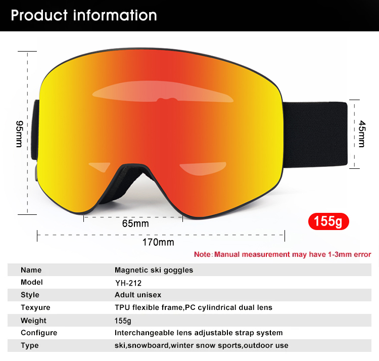 Magnetic Ski Goggles YH212(图2)